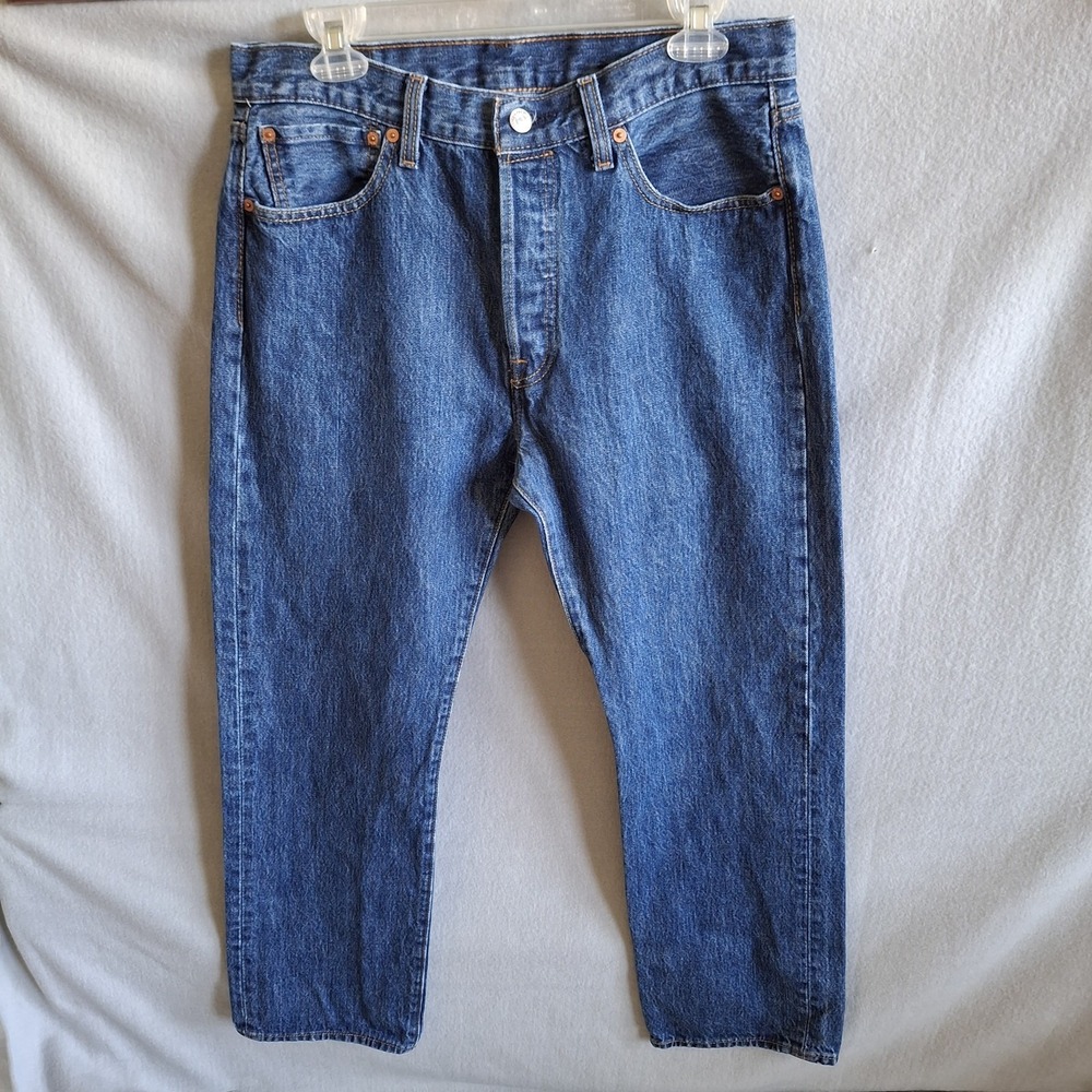 Levi's 501 Straight Leg Blue Denim Jeans Men's 33x30 (Fit 32x29) Button Fly